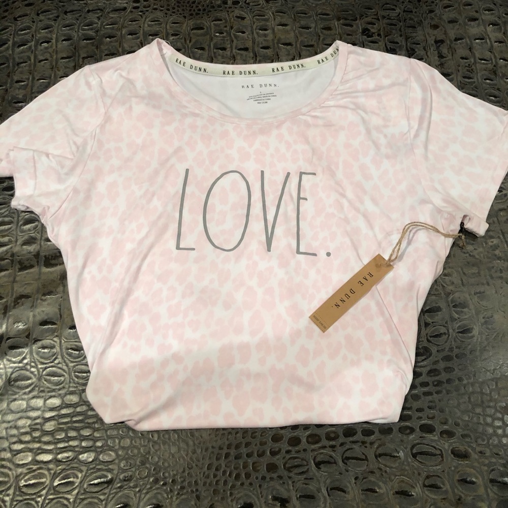 NEW!! Rae Dunn Leopard LOVE Night Sleep Shirt!!